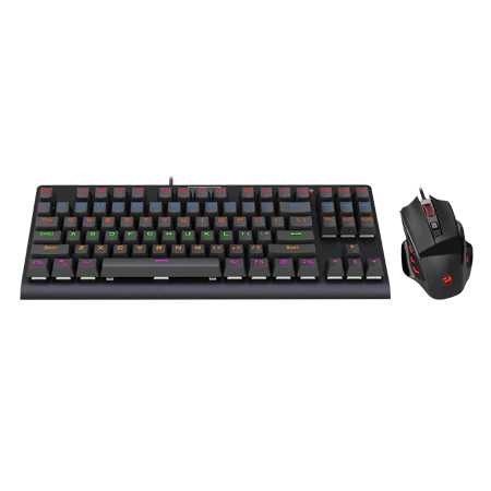 Redragon K568R-BA Gaming Keyboard & Mouse Combo (Rainbow Mechanical Blue Switch M609 3200 DPI)