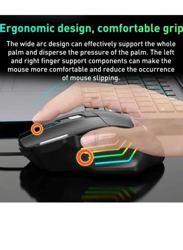 FOREV FV-X7 3200dpi Wired Mechanical Gaming RGB Lighted Mouse