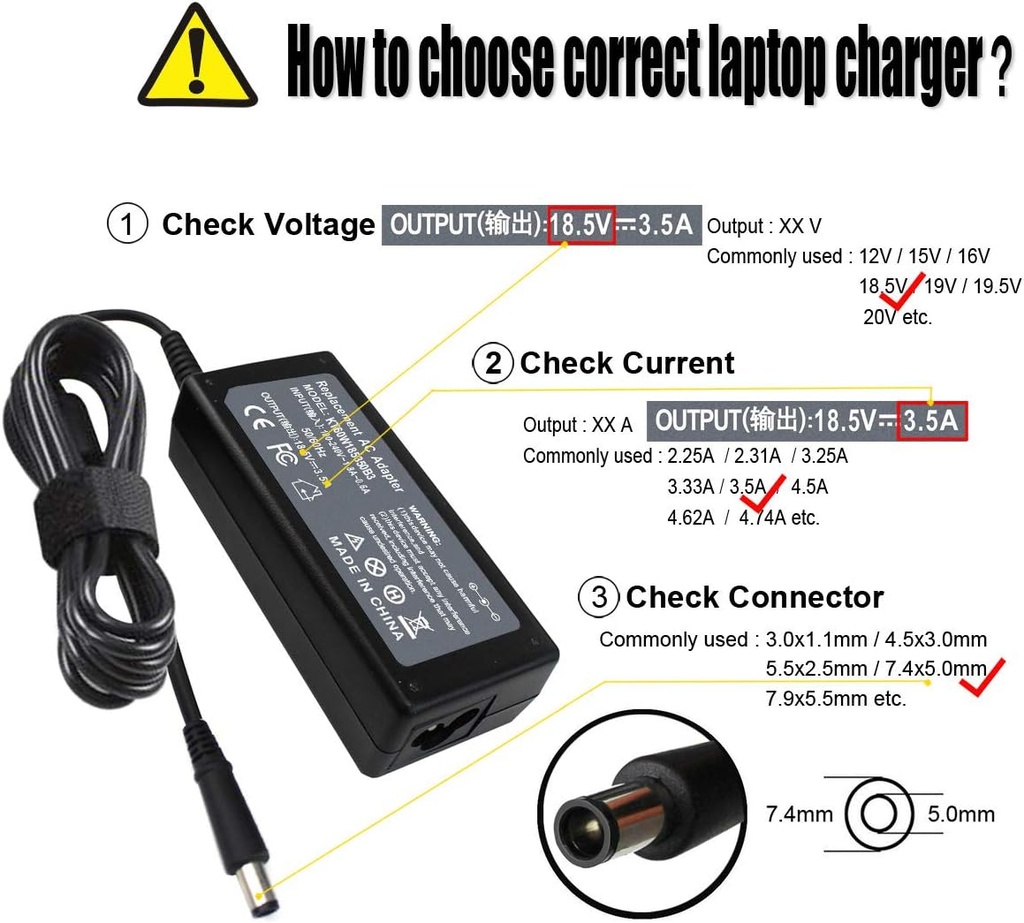 hp 18.5v 3.5a pin