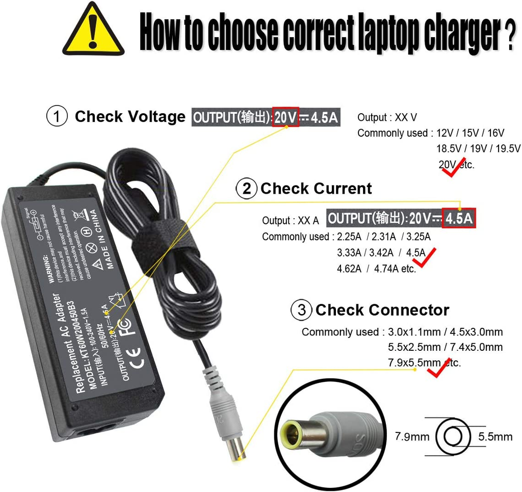 Charger Lenovo 4.5A AC Adapter  Thinkpad T60 T61 T400 T41