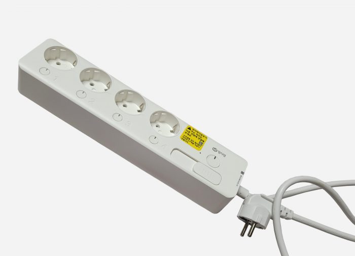 A Copper Power Strip 16A With 4 Outlets and 2 USB Ports, 2 meter cable