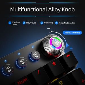 Aula F2088 Full Mechanical Gaming Keyboard with Rainbow Backlit LED - BLACK Switches, Arabic/English 