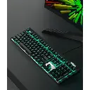 AULA F3030 Gaming Keyboard – EN Full Mechanical Wired Gaming Keyboard with Metal panel – ORANGE Switch – Green backlight – Full Anti-Ghosting – Multimedia Knob – With software | Black/Silver