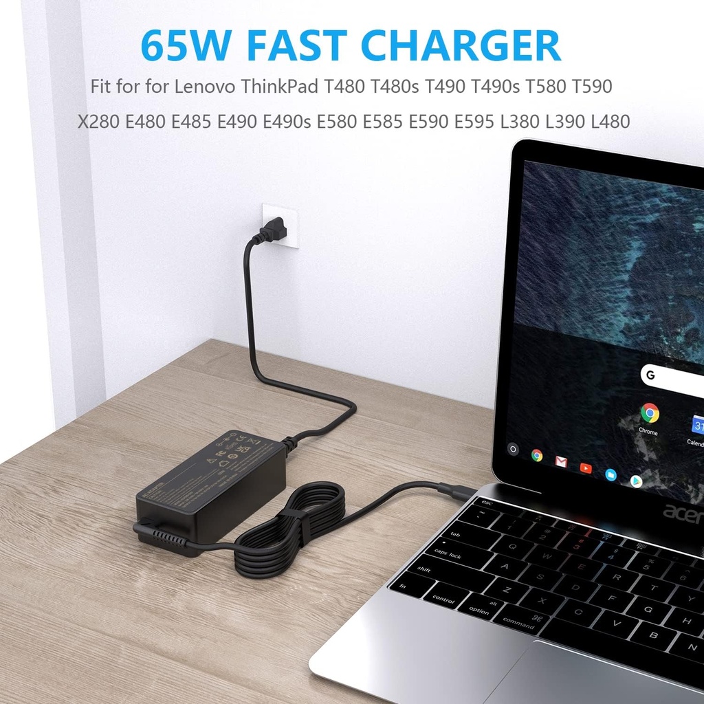  LENOVO USB-C 65 W AC Adapter with 1meter Power Cord 