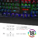 Redragon K557 RGB Backlit Waterproof Mechanical Gaming Keyboard with Blue Switches, Anti-ghosting 104 Keys