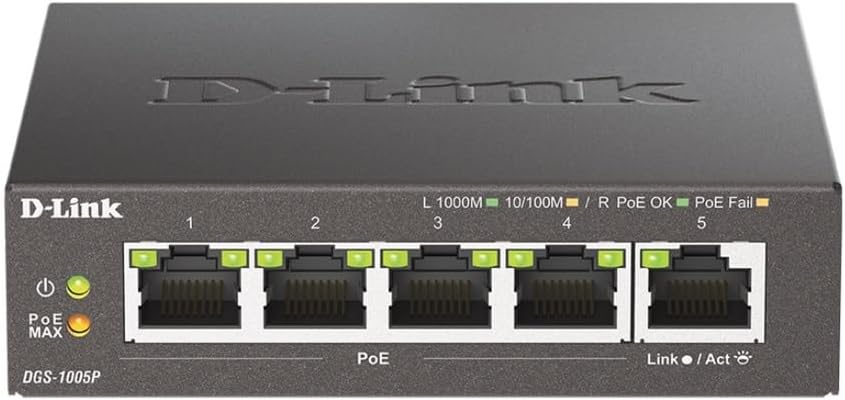 D-Link DES-F1006P-E Unmanaged Desktop PoE Switch 4 Port 10/100Mbps + 2 Port 10/100Mbps Uplink
