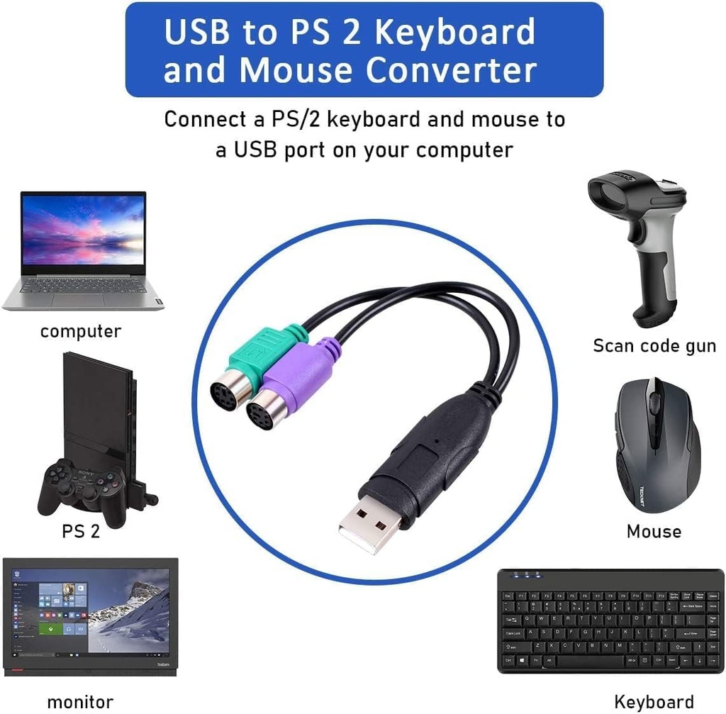 PS2 KEYBOARD MOUSE TO USB CONVERTER