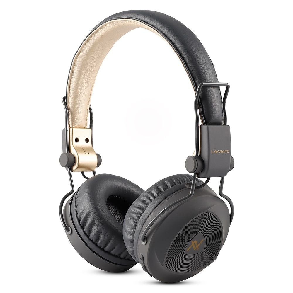 L'AVVENTO (HP236) Bluetooth 5.0 Headphone With Mic Turbo Bass Mode - Gray*Gold inner