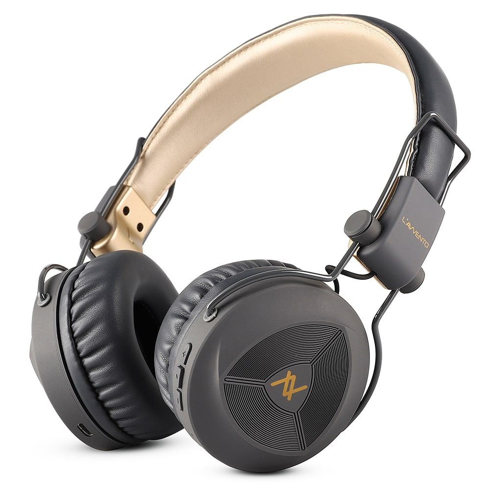 L'AVVENTO (HP236) Bluetooth 5.0 Headphone With Mic Turbo Bass Mode - Gray*Gold inner