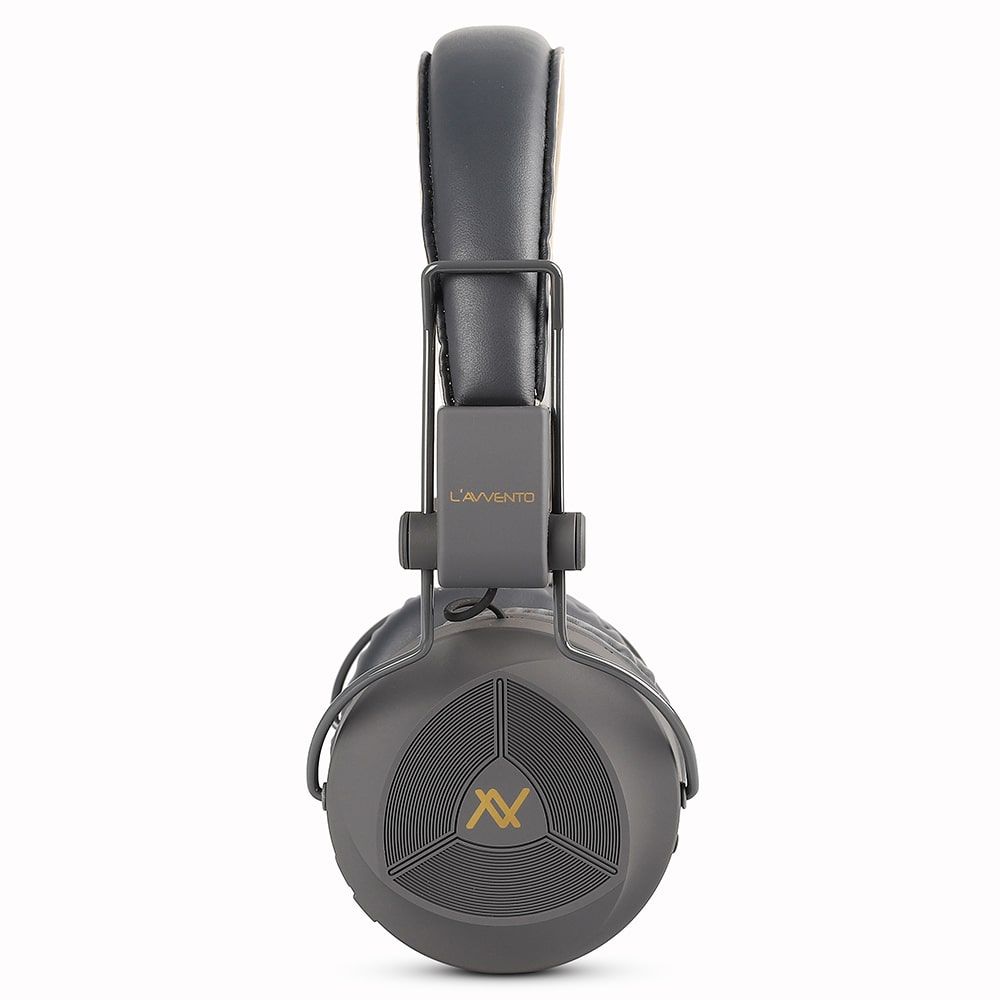 L'AVVENTO (HP236) Bluetooth 5.0 Headphone With Mic Turbo Bass Mode - Gray*Gold inner