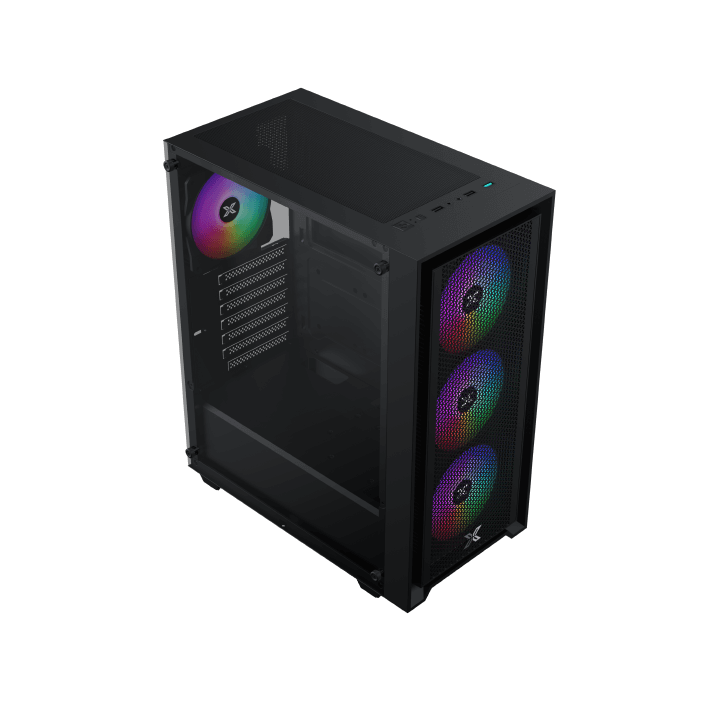 XIGMATEK Master X II GAMING MID-TOWER CASE ARGB 4 Fans PLUS POWER SUPPLY X-Power 600W 80