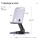 K72 Metal Desktop Tablet Holder Table Cell Foldable Extend Support Desk Mobile Phone Holder Stand For iPhone 360 Degrees Rotatable