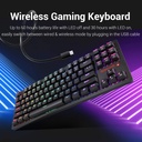 Redragon K598 Knight Wireless/Wired Gaming Keyboard - Brown Switches - Full RGB - Black