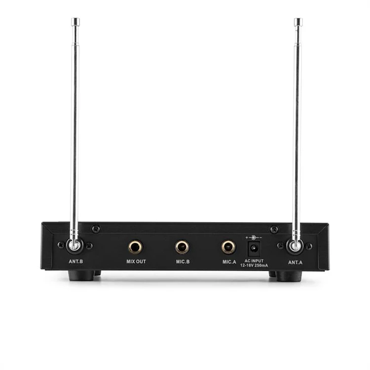 Auna VHF Wireless Microphone Set 2-Channel Black - 2x Hand Microphone 