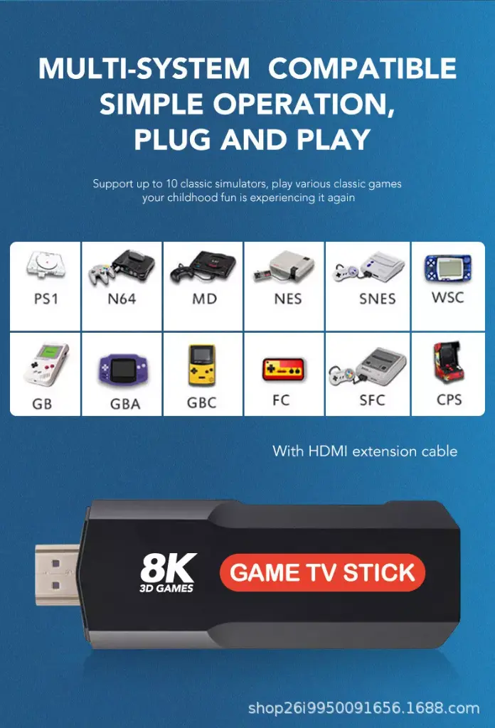 X2 Plus Game TV Stick TV Box 64GB 10000+ Gaming HD 8K 5G WiFi Video Game Console