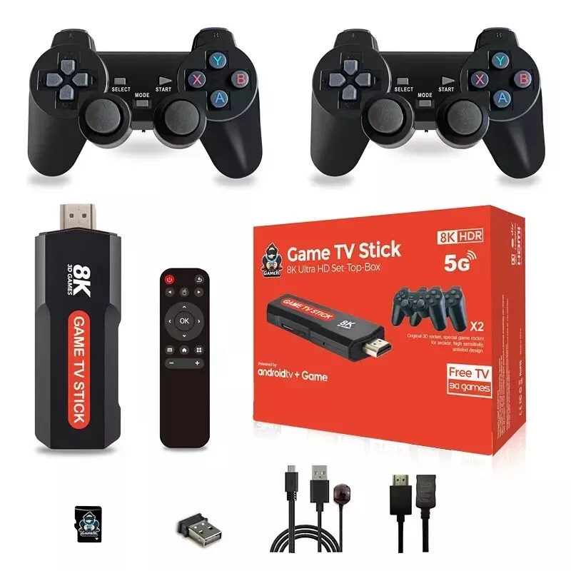 X2 Plus Game TV Stick TV Box 64GB 10000+ Gaming HD 8K 5G WiFi Video Game Console