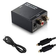 Optical Coaxial Toslink Digital to Analog Audio Converter Adapter RCA L/R