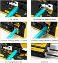 ZoeRax Pass Through RJ45 Crimp Tool N7088 Yellow