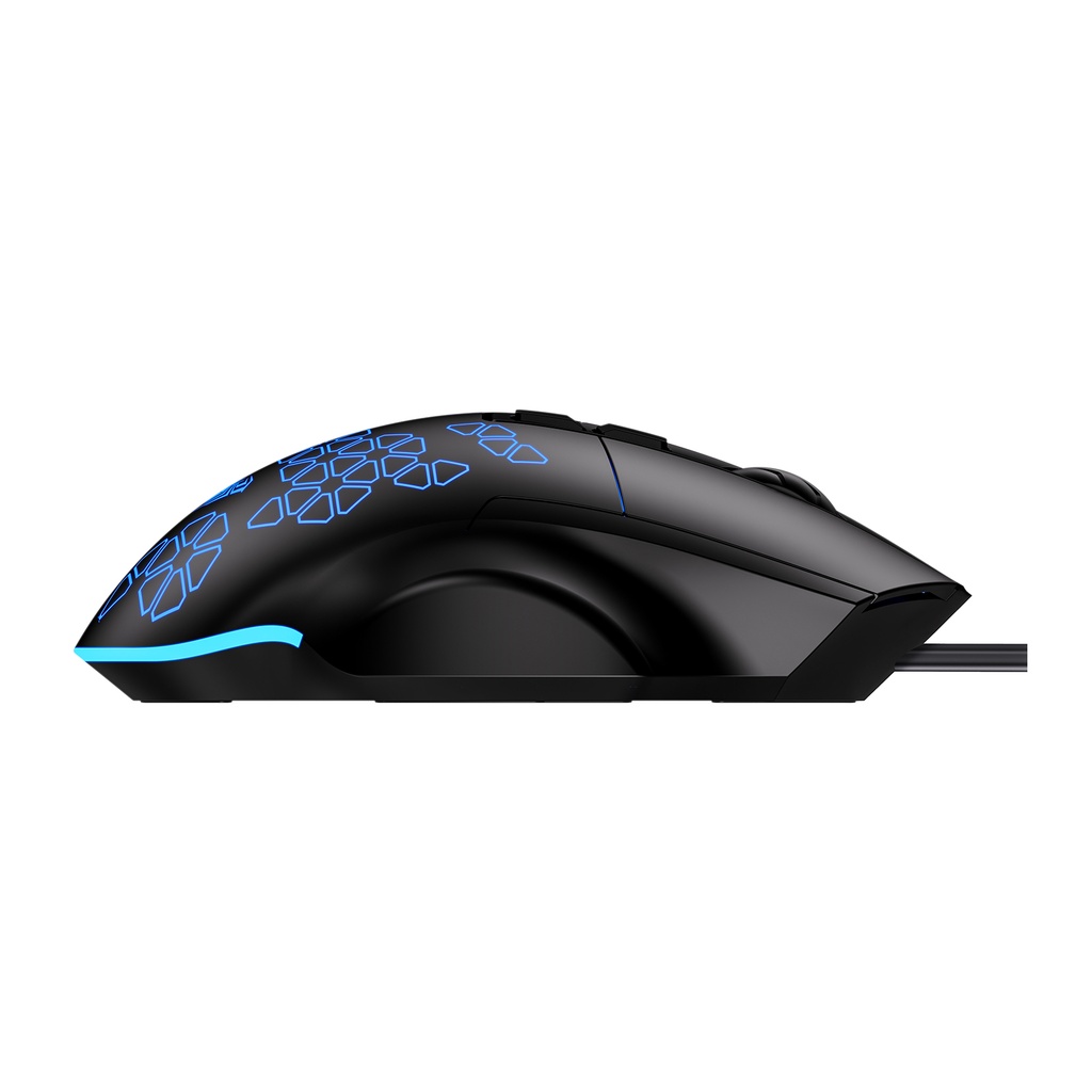 Aula F812 Wired Gaming Mouse, Macro - Hexagonal Computer Mice with RGB Backlit |7 Customized Marco Keys with Light Effect, Adjustable 4800 DPI Optical Sensor (Black)