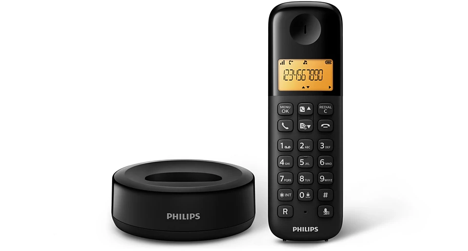 philips Cordless Phone D1601B/63 - Black