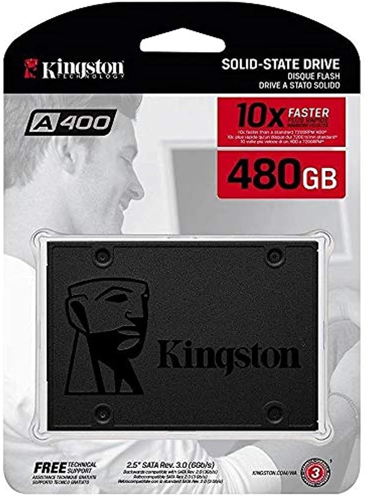 Kingston Technology A400 480 GB 2.5" Serial ATA III TLC