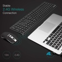 Kolaura Ultra Thin Rechargeable Wireless Keyboard BLACK kl02