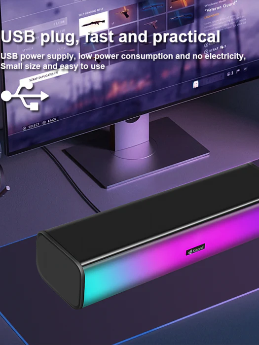 Kisonli I-630 Bluetooth Speaker Portable Wireless USB Sound Bar with BT RGB light Speaker