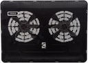 Jertech KL330 Thin Multi Function Laptop Cooler With Blue Light And 2 Fan Leaf 1.9CM - Black