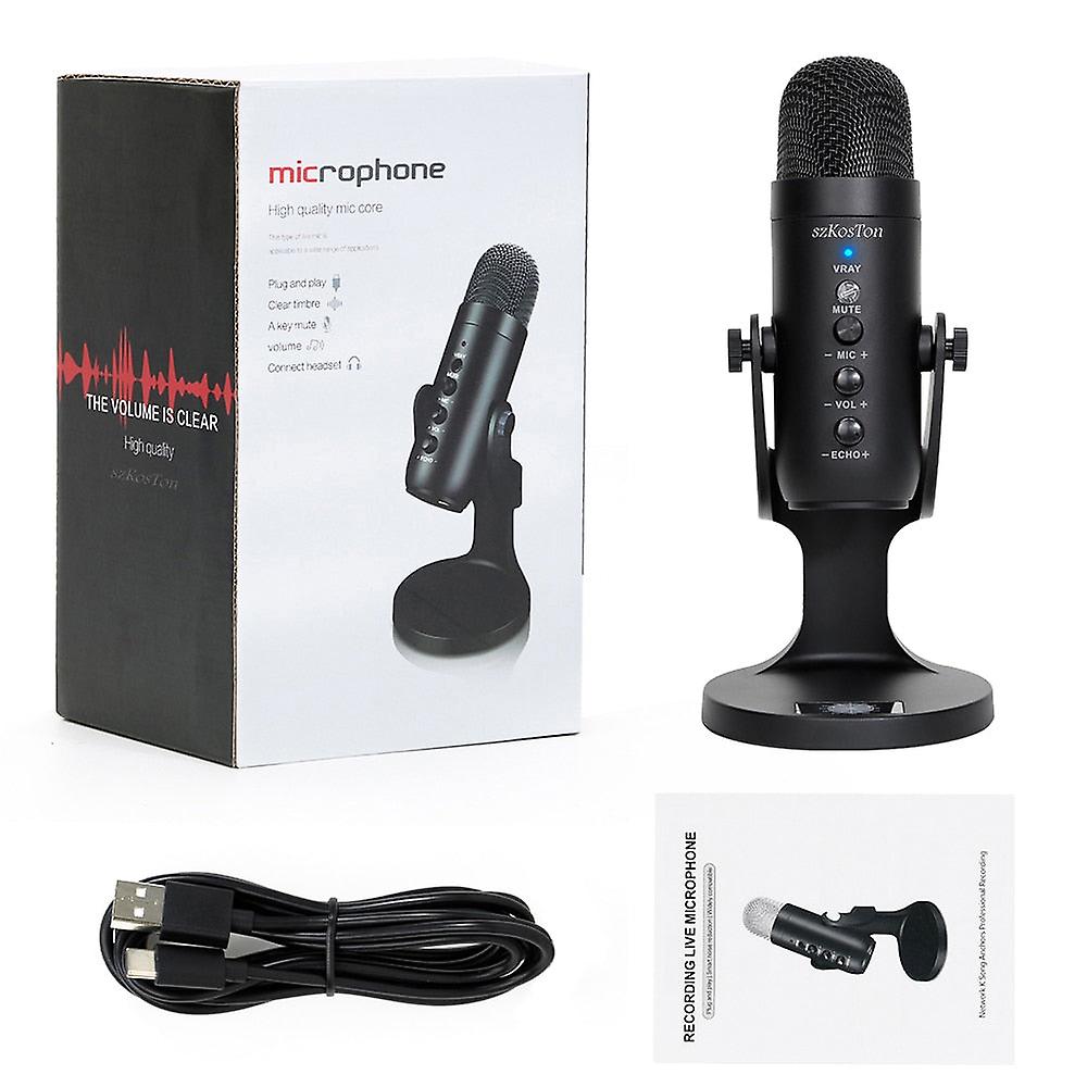 Knob Pro Desktop Microphone 360° Angle -Black