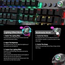 Aula F2088 WIND Full Gaming Mechanical Keyboard – BLUE Switches - Rainbow LED Backlit - EN 104 PBT Keycaps and Metal Panel - Multimedia Control Knob & Wrist Rest - Software Silver/Black