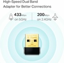 TP-Link Archer T2UB Nano AC600 USB 2.0 Wi-Fi Bluetooth 4.2 USB Adapter | Dual Band Wireless 600 Mbps