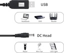 USB DC 5V to 12V Step Up Power Cable Power Supply USB Cable with DC Jack 5.5 x 2.1mm for Fan Led Light Router Speakers