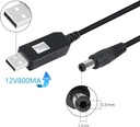 USB DC 5V to 12V Step Up Power Cable Power Supply USB Cable with DC Jack 5.5 x 2.1mm for Fan Led Light Router Speakers