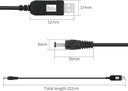 USB DC 5V to 12V Step Up Power Cable Power Supply USB Cable with DC Jack 5.5 x 2.1mm for Fan Led Light Router Speakers