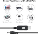 USB DC 5V to 12V Step Up Power Cable Power Supply USB Cable with DC Jack 5.5 x 2.1mm for Fan Led Light Router Speakers