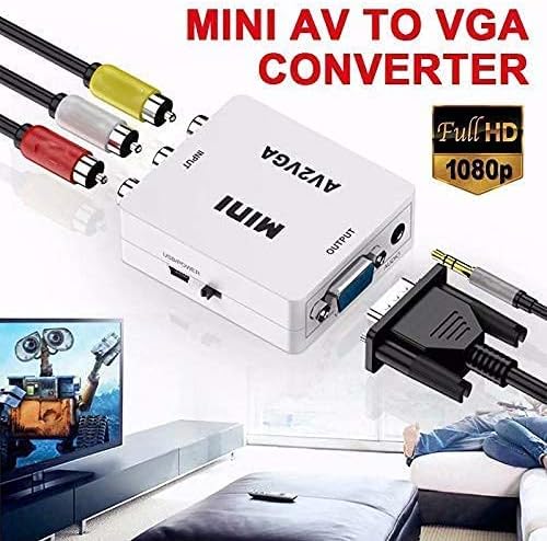 AV to VGA Video Converter AV2VGA Box AV RCA CVBS to VGA Video Converter Audio Converter