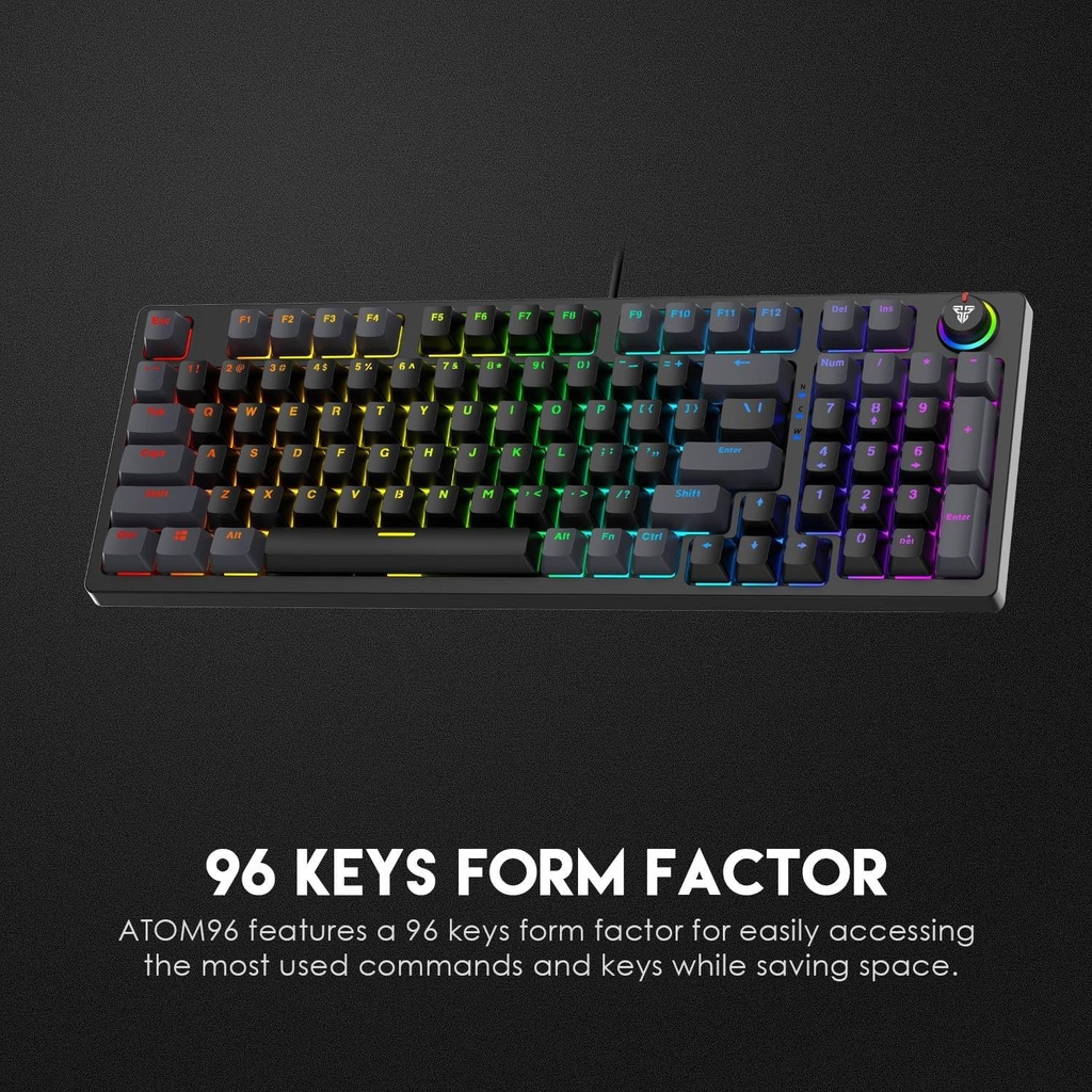 FANTECH ATOM96 MK890 RGB Mechanical Gaming Keyboard – BLUE Switch (Black)