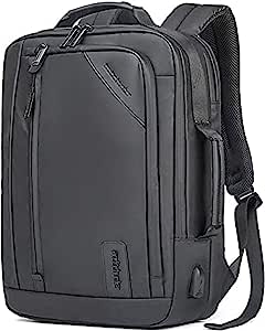 Arctic Hunter 1500346 15.6in Oxford Leather Laptop Backpack with USB Port - Black