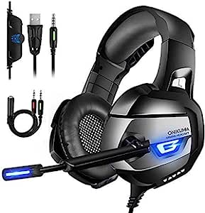 ONIKUMA K5  7.1 Virtual Surround Sound & Noise Cancelling Gaming Headset - Blue