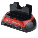 All in 1 IDE SATA Dual Hard Drive HDD Docking Station Dock USB HUB and Card Reader