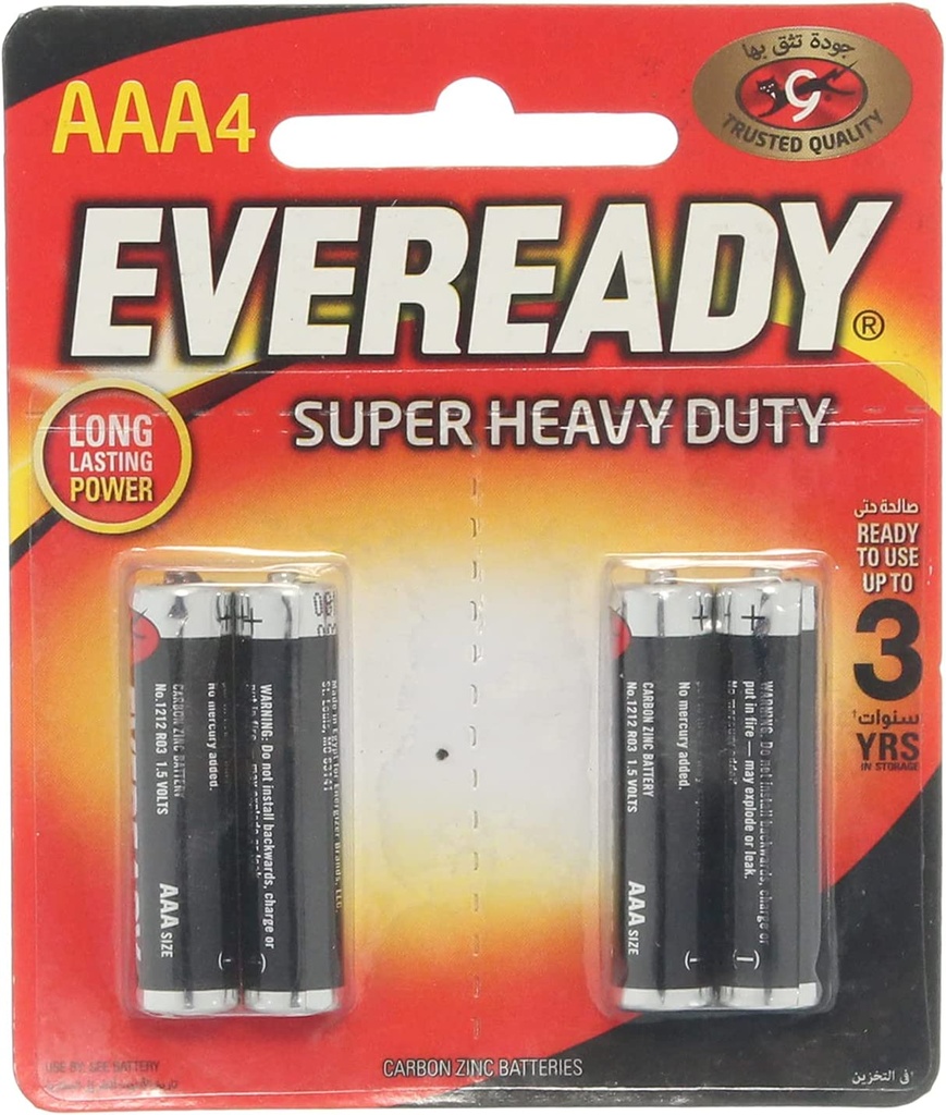 EVER REMOTE Eveready Super Heavy Duty AAA Batteries Pack Of 4