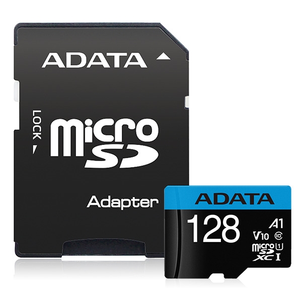 128GB microSDXC card w/adapter, UHS-1, CL10