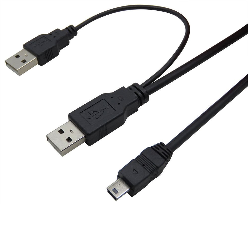 2B (DC013) - USB Mini 5 Pin to two USB Male for Higher Power