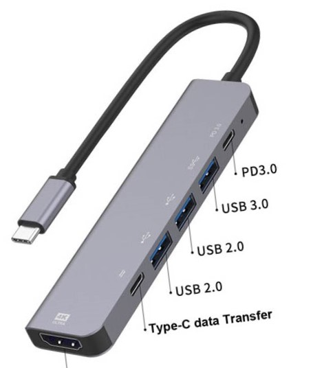 6 in 1 Docking Station USB C Adapter  uc906