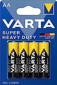 4x Zinc Carbon Varta Superlife R6 AA