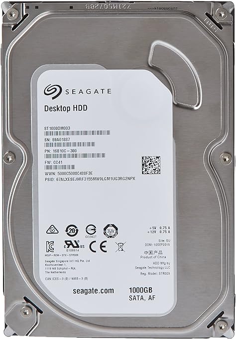 (Old Model) Seagate 1TB Desktop HDD Sata 6Gb/s 64MB Cache 3.5-Inch Internal Bare Drive 