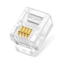 Gold plated 4 pin rj11 connector for telephone cables -10 pieces arg