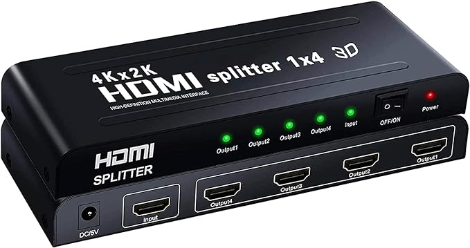 HDMI Splitter 4K HDMI Splitter 1 in 4 Out Supports HDCP UHD 4K 4*1