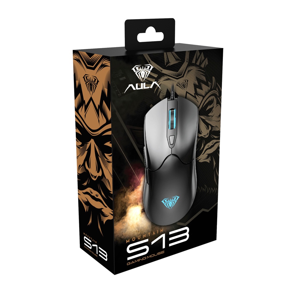 AULA S12 Breathing Backlight Adjustable DPI Plug & Play Wired Gaming Mice for PC, Windows, Mac