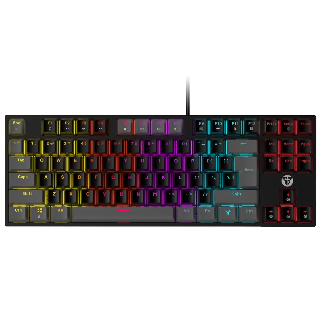 FANTECH ATOM MK876 TKL RGB Mechanical Gaming Keyboard – RED Switch (Black)